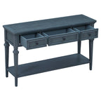 Mesa consola retro con 3 cajones, en azul marino/blanco antiguo/gris lavado/espresso, requiere montaje de 1 persona