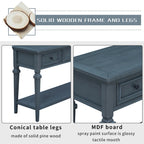 Mesa consola retro con 3 cajones, en azul marino/blanco antiguo/gris lavado/espresso, requiere montaje de 1 persona