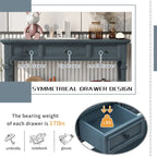 Mesa consola retro con 3 cajones, en azul marino/blanco antiguo/gris lavado/espresso, requiere montaje de 1 persona