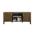 Mueble de TV de 2 puertas con persiana marrón/gris/roble claro, para TV de hasta 60", 1 habitación