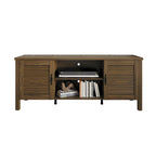 Mueble de TV de 2 puertas con persiana marrón/gris/roble claro, para TV de hasta 60", 1 habitación