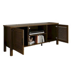 Mueble de TV de 2 puertas con persiana marrón/gris/roble claro, para TV de hasta 60", 1 habitación