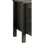 Mueble de TV de 2 puertas con persiana marrón/gris/roble claro, para TV de hasta 60", 1 habitación