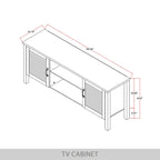 Mueble de TV de 2 puertas con persiana marrón/gris/roble claro, para TV de hasta 60", 1 habitación
