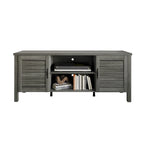 Mueble de TV de 2 puertas con persiana marrón/gris/roble claro, para TV de hasta 60", 1 habitación