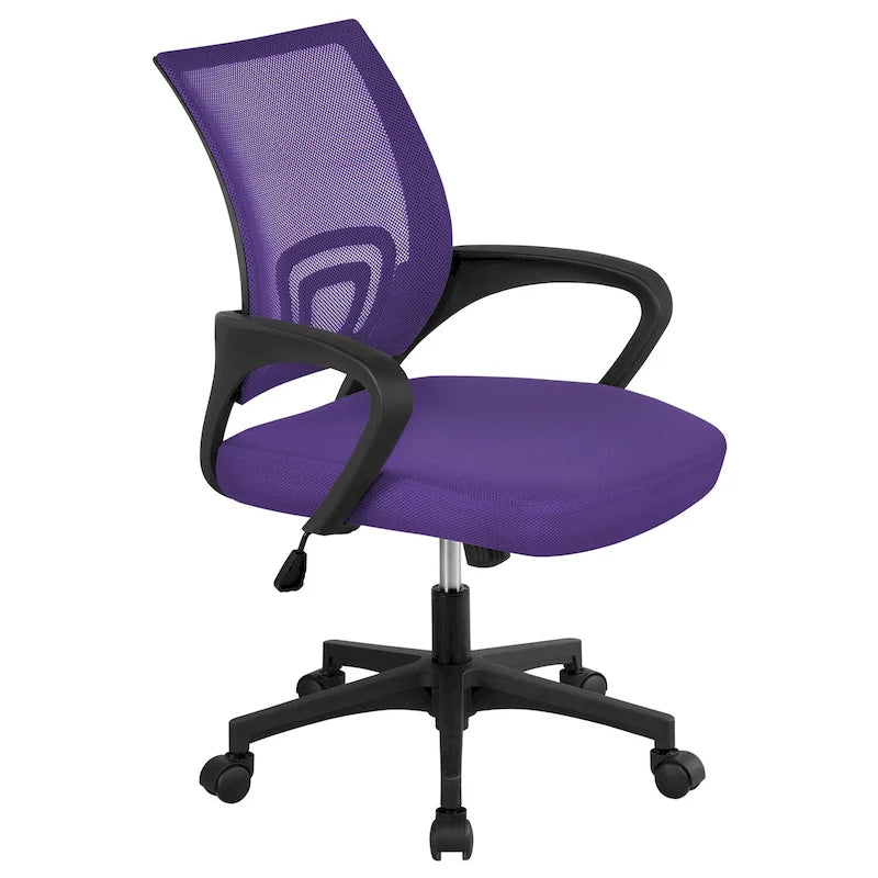 Silla de oficina ergonómica giratoria con respaldo de malla – Gris oscuro / Rojo / Gris / Azul / Negro / Morado, Unidad