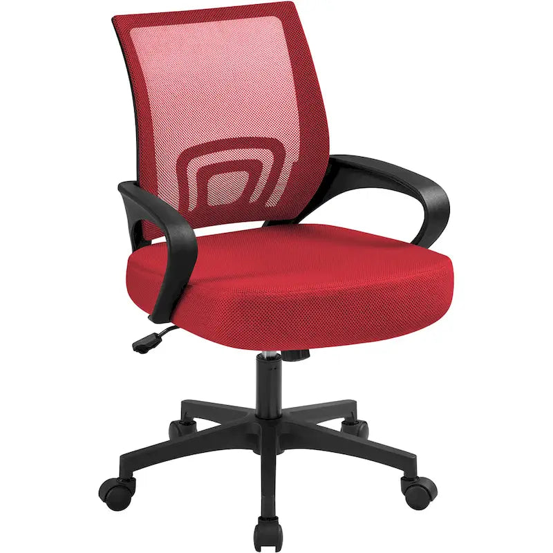 Silla de oficina ergonómica giratoria con respaldo de malla – Gris oscuro / Rojo / Gris / Azul / Negro / Morado, Unidad