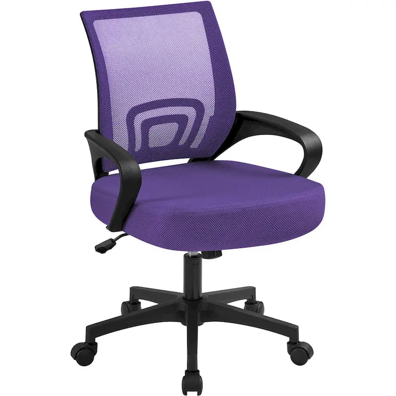 Silla de oficina ergonómica giratoria con respaldo de malla – Gris oscuro / Rojo / Gris / Azul / Negro / Morado, Unidad