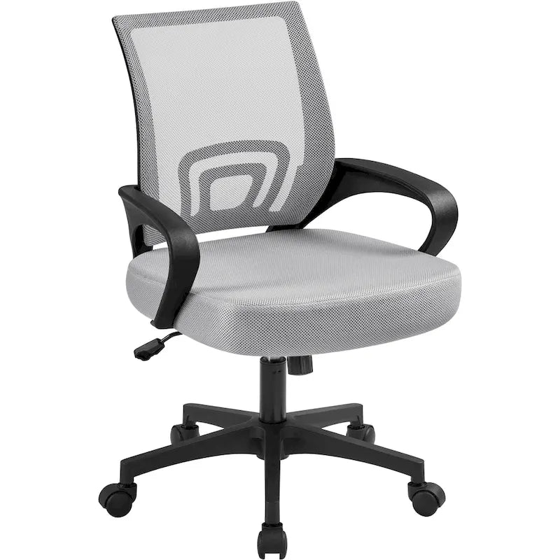 Silla de oficina ergonómica giratoria con respaldo de malla – Gris oscuro / Rojo / Gris / Azul / Negro / Morado, Unidad