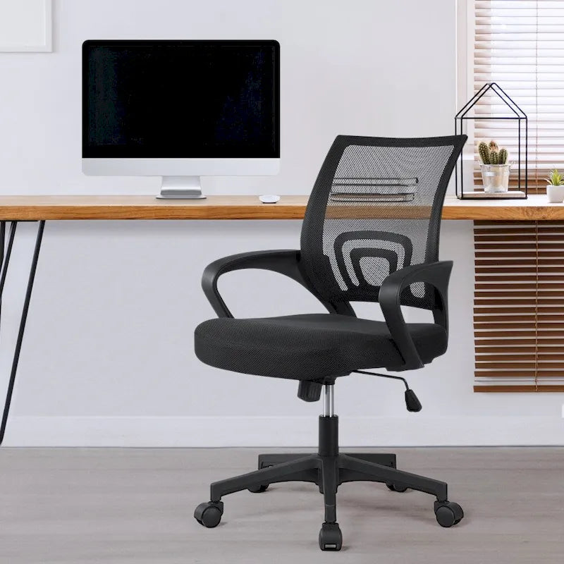 Silla de oficina ergonómica giratoria con respaldo de malla – Gris oscuro / Rojo / Gris / Azul / Negro / Morado, Unidad