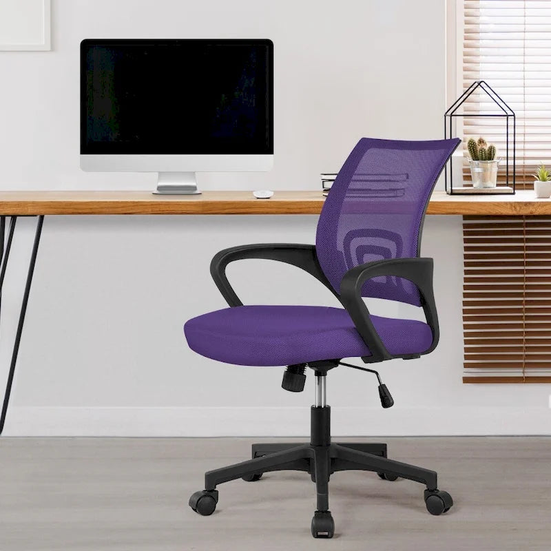 Silla de oficina ergonómica giratoria con respaldo de malla – Gris oscuro / Rojo / Gris / Azul / Negro / Morado, Unidad