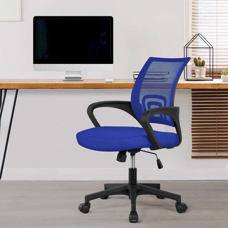 Silla de oficina ergonómica giratoria con respaldo de malla – Gris oscuro / Rojo / Gris / Azul / Negro / Morado, Unidad