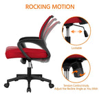 Silla de oficina ergonómica giratoria con respaldo de malla – Gris oscuro / Rojo / Gris / Azul / Negro / Morado, Unidad