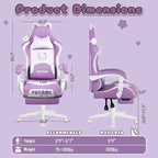 Silla Gaming Negra/Rosa con Orejas de Gato y Reposapiés, Reclinable, para 1 Persona